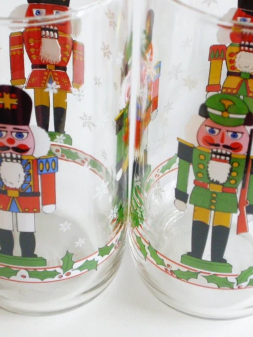 Vintage Libbey Nutcracker Christmas Glasses